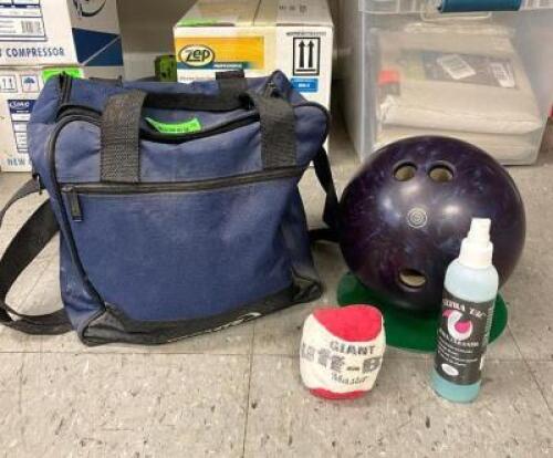 BOWLING SET - 15 LB BOWLING BALL WITH BAG AND ACCESSORIES INCLUDED