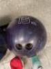 BOWLING SET - 15 LB BOWLING BALL WITH BAG AND ACCESSORIES INCLUDED - 6
