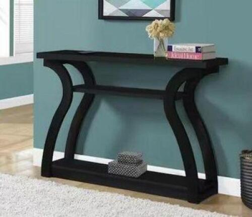 48 in. Black Standard Rectangle Console Table with Storage