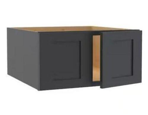 Newport Onyx Gray Painted Plywood Shaker Assembled Wall Kitchen Cabinet Soft Close 27 W in. 12 D in. 18 in. H