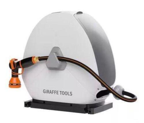 Ground-Mounted Retractable Hose Reel-1/2 in.-82 ft. Light Grey