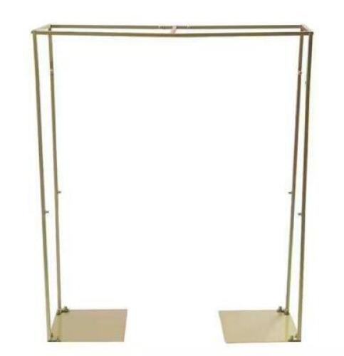 47.28 in. x 39.4 in. Gold Square Metal Wedding Garden Arch Backdrop Stand Arbor