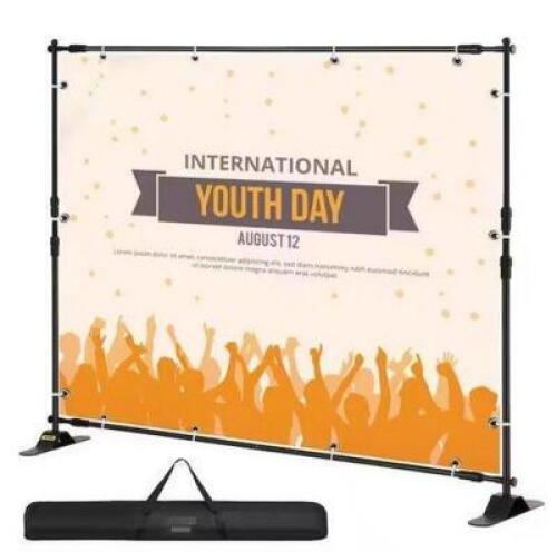 Backdrop Banner Stand 96 in. H x 96 in. D Adjustable Display