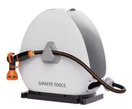 Ground-Mounted Retractable Hose Reel-1/2 in.-82 ft. Light Grey