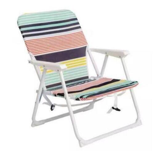 (2) - Oxford Cloth White Frame Beach Chair