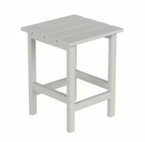 Mason 18 in. Sand Poly Plastic Fade Resistant Outdoor Patio Square Adirondack Side Table