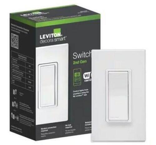 Decora Smart 15 Amp Wi-Fi Smart Rocker Light Switch with Alexa, Google and HomeKit 2nd Gen, White