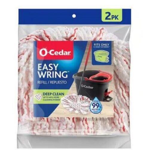 EasyWring Deep Clean Spin Mop Head Replacements, 40% More Scrubbing Power, Washable Microfiber Refills (2-Pack)