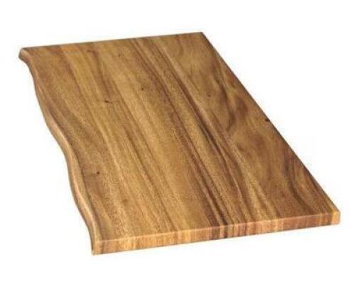 4 ft. L x 25 in. D Finished Saman Solid Wood Butcher Block Standard Countertop in with Live Edge
