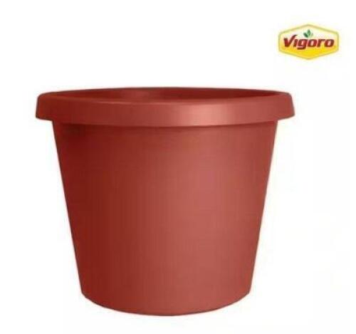 16 in. Antonella Large Clay Plastic Planter (16 in. D x 12.8 in. H) with Drainage Hole