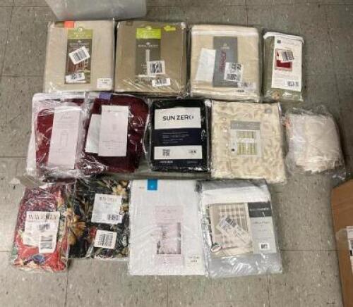 LARGE ASSORTMENT OF CURTAINS AS SHOWN