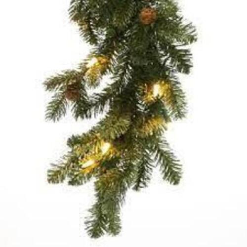 GE Indoor Pre-lit Electrical Outlet 9-ft Branch Garland with Color Changing LED Lights