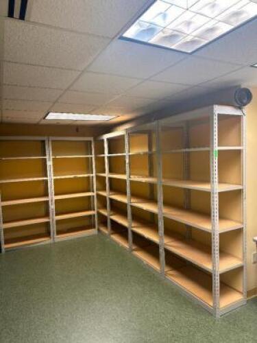 (6) - SECTIONS OF 7' LIGHT DUTY SHELVING