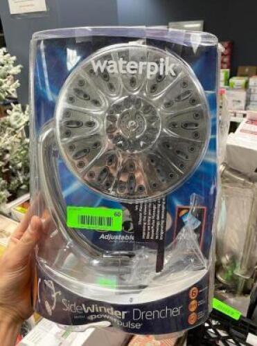 WATERPIK 6-Spray 7 in. Single Wall Mount 1.8 GPM Fixed Rain Shower Head in Chrome