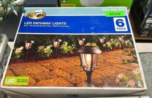 HAMPTON BAY Solar Oil Rubbed Bronze Outdoor Filament LED Bulb 6-Lumens Landscape Path Light with Glass Lens (6-Pack)