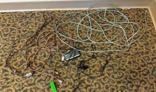 ASSORTED EXTENSION CORDS AND ELECTRONIC CABLES