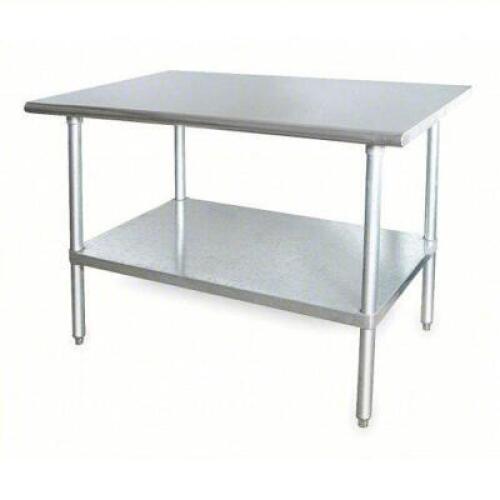DESCRIPTION: (1) FIXED HEIGHT WORK TABLE BRAND/MODEL: PART NUMBER #2KRE8 INFORMATION: 600 LB LIMIT, STAINLESS STEEL SIZE: 72" X 24" X 34-1/2" RETAIL$: