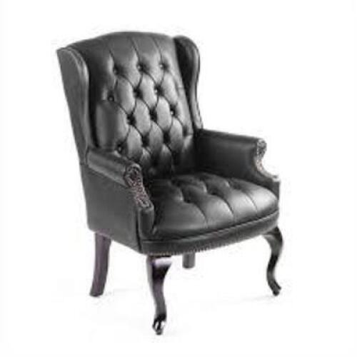 DESCRIPTION: (1) TRADITIONAL STYLE EXECUTIVE GUEST CHAIR BRAND/MODEL: BOSS OFFICE PRODUCTS INFORMATION: BLACK, LEATHER SIZE: SEAT DEPTH: 20&rdquo;, SEAT HEI