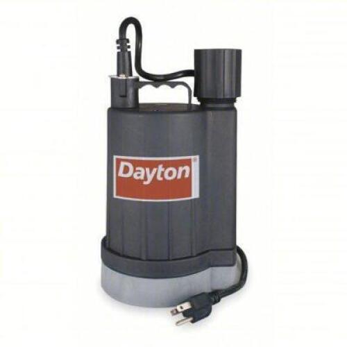 DESCRIPTION: (1) PLUG IN UTILITY PUMP BRAND/MODEL: DAYTON #2VAN7 INFORMATION: 1/4 HORSEPOWER, 30 GPM FLOW RATE @ 5 FT. OF HEAD, SENSOR, PLASTIC, 1 RET