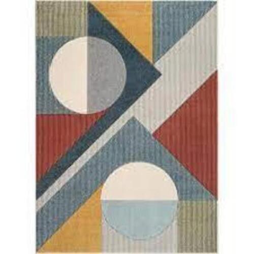 WELL WOVEN Ruby Glimmer Mid-Century Modern Multi 5 ft. 3 in. x 7 ft. 3 in. Geometric Pattern Area Rug