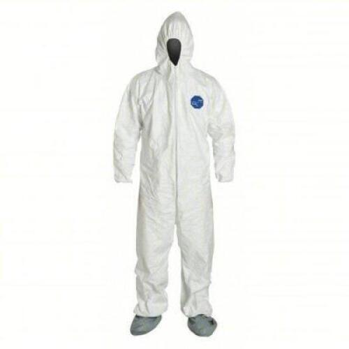 DESCRIPTION: (25) HOODED CHEMICAL RESISTANT COVERALLS BRAND/MODEL: DUPONT #25RP83 INFORMATION: WHITE, ELASTIC WRIST SIZE: LARGE RETAIL$: $319.08 TOTAL