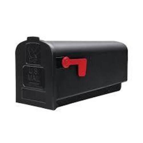 GILBRALTAR MAIILBOXES Parsons Medium, Plastic, Post Mount Mailbox, Black