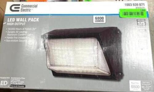 COMMERCIAL ELECTRIC Commercial 450-Watt Equivalent Integrated Outdoor LED Wall Pack, 6800 Lumens, Dusk to Dawn Outdoor Security Light