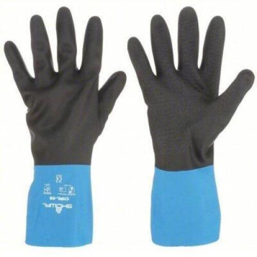 DESCRIPTION: (1) PACK OF (12) CHEMICAL RESISTANT GLOVES BRAND/MODEL: SHOWA #1K783 SIZE: MED/8 RETAIL$: $43.66 EA QTY: 1