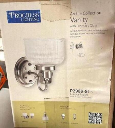 (2 PACK) Progress Lighting P2989-81 Bath & Vanity, 8.25x7.00x5.75, Antique Nickel