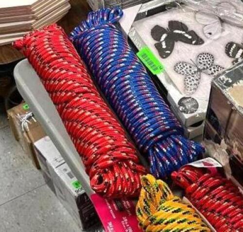 (4 PACK) 3/8 in. x 100 ft. Assorted Colors Polypropylene Diamond Braid Rope