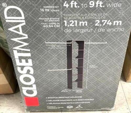 CLOSETMAID Style+ 72 in. W - 113 in. W Noir Narrow Wood Closet System