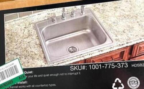 ELKAY Pergola Drop-In Stainless Steel 25 in. 4-Hole Single Bowl Kitchen Sink
