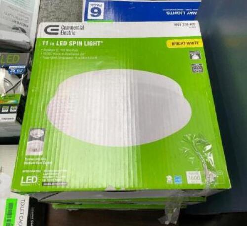 (3 PACK) COMMERCIAL ELECTRIC Spin Light 11 in. LED Flush Mount Ceiling Light High Output 1600 Lumens 22-Watt 4000K Bright White No Bulbs