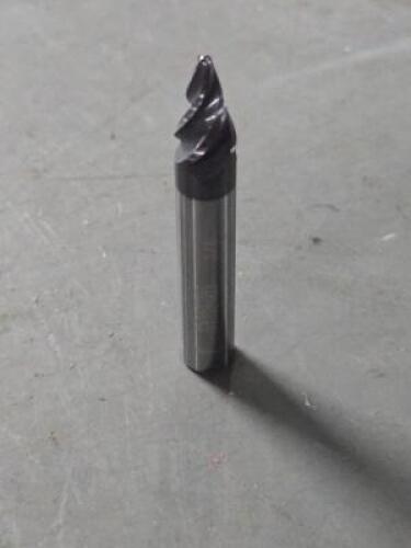 DESCRIPTION: (2) SOLID CARBIDE 15 DEG TAPER FORM BARREL CUTTER END MILL BRAND/MODEL: ACCUPRO 03328903 SIZE: 0.3750" SM END DIA 0.5901" LOC 3/8" SD RET