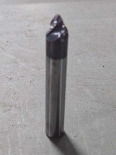 DESCRIPTION: (2) SOLID CARBIDE TAPER FORM BARREL CUTTER END MILLS BRAND/MODEL: ACCUPRO 03329570 SIZE: 30 DEG /3570" DIA RETAIL$: $324.48 QTY: 2