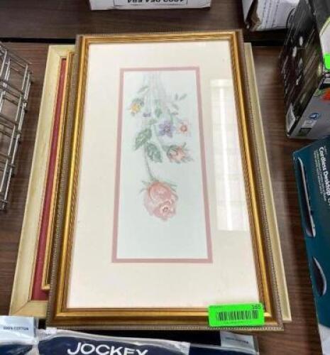3 PACK OF ASSORTED FRAMED PICTURES (SEE ADDITIONAL PHOTOS)