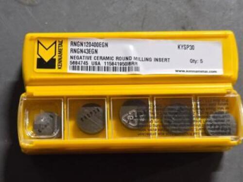 DESCRIPTION: (20) CERAMIC TURNING INSERTS BRAND/MODEL: KENNAMETAL RNGN 120400EGN RETAIL$: $480.20 QTY: 20