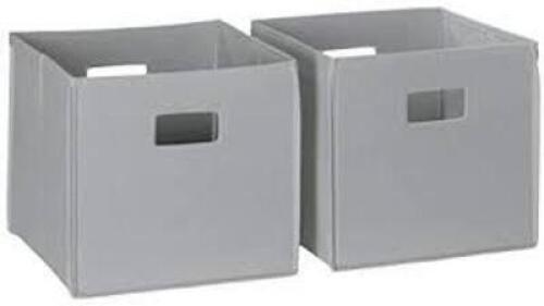(4 PACK) GREY FOLDABLE STORAGE BINS