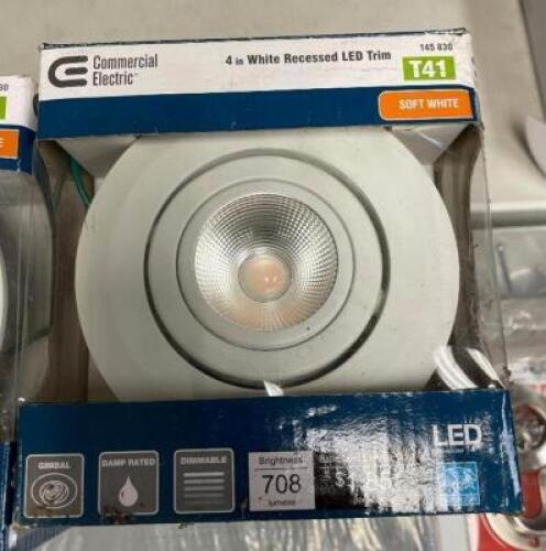 (8 PACK) COMMERCIAL ELECTRIC 4 in. White Integrated LED Recessed Can Light Gimbal Trim with Pivot and Rotate