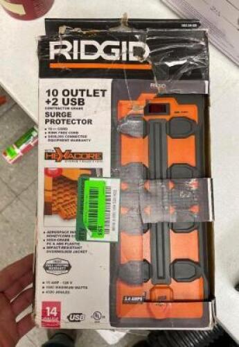 RIDGID 10 OUTLET - 2 USB PORT SURGE PRTECTOR