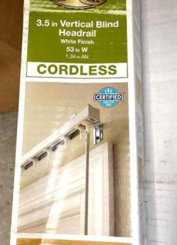 (3 PACK) White Vertical Blind Head Rail For Sliding Door or Window - 104 in. W