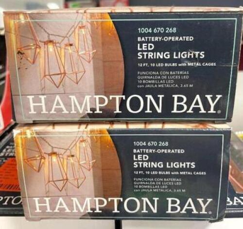 (6 PACK) HAMPTON BAY 12 ft. 10-Light Battery Operated Metal Indoor Integrated LED String Lights