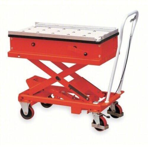 DESCRIPTION: (1) MANUAL MOBILE SCISSOR LIFT TABLE BRAND/MODEL: DAYTON/2MPP8 INFORMATION: 2200LB CAPACITY RETAIL$: $1,298.16 SIZE: 20" X 40" PLATFORM Q