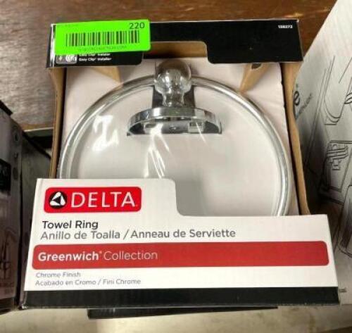 (3 PACK) DELTA GREENWHICH COLLECTION TOWEL RINGS IN CHROME
