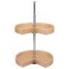 KIDNEY SHAPED NATURAL WOOD LAZY SUSAN CABINET SET - 2