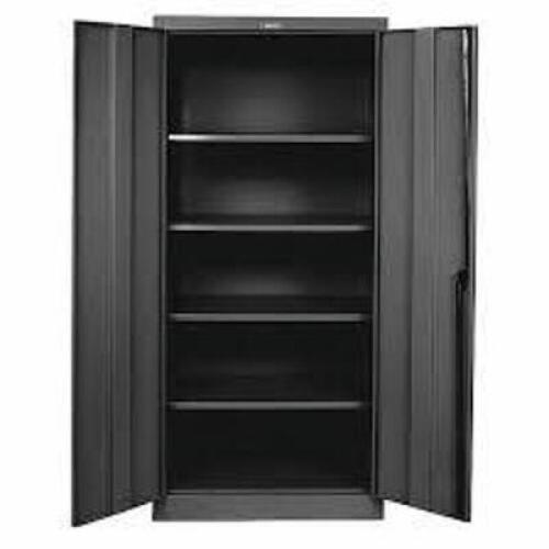 DESCRIPTION: (1) STORAGE CABINET, LOCKING WITH KEYS BRAND/MODEL: HALLOWELL INFORMATION: BLACK, STEEL, SWING HANDLE SIZE: 24" X 78" X 36" RETAIL$: $123