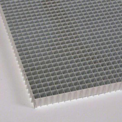 DESCRIPTION: (1) PACK OF (2) THIN CELL EGGCRATE DIFFUSER BRAND/MODEL: AMERICAN LOUVER #52CF19 INFORMATION: EGG CRATE GRILLE, SILVER, MILL, ALUMINUM SI