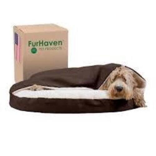 DESCRIPTION: (1) ORTHOPEDIC DOG BED BRAND/MODEL: FURHAVEN #B01HG6RIWI INFORMATION: ESPRESSO, SUEDE SNUGGERY, ROUND SIZE: 35" RETAIL$: $43.99 EA QTY: 1