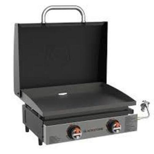 DESCRIPTION: (1) GRIDDLE WITH HARD COVER BRAND/MODEL: BLACKSTONE SIZE: 22" RETAIL$: $300.00 EA QTY: 1