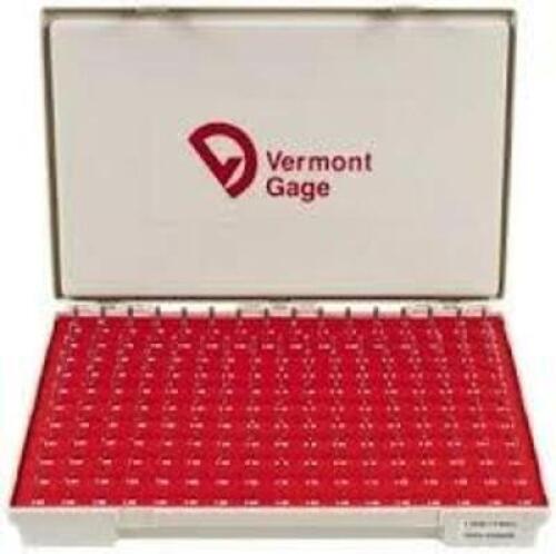 DESCRIPTION: (1) PIN GAGE SET BRAND/MODEL: VERMONT GAGE #101100700 INFORMATION: CLASS ZZ/250-PIECES/ MISSING ONE PIN, MUST COME INTO INSPECT SIZE: .62